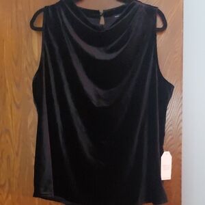 Universal Standard Black Velvet Sleeveless Blouse